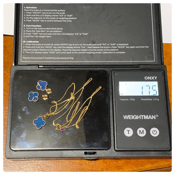 18k Solid Gold Clover 2-1 set - Blue - Picture 4 of 7